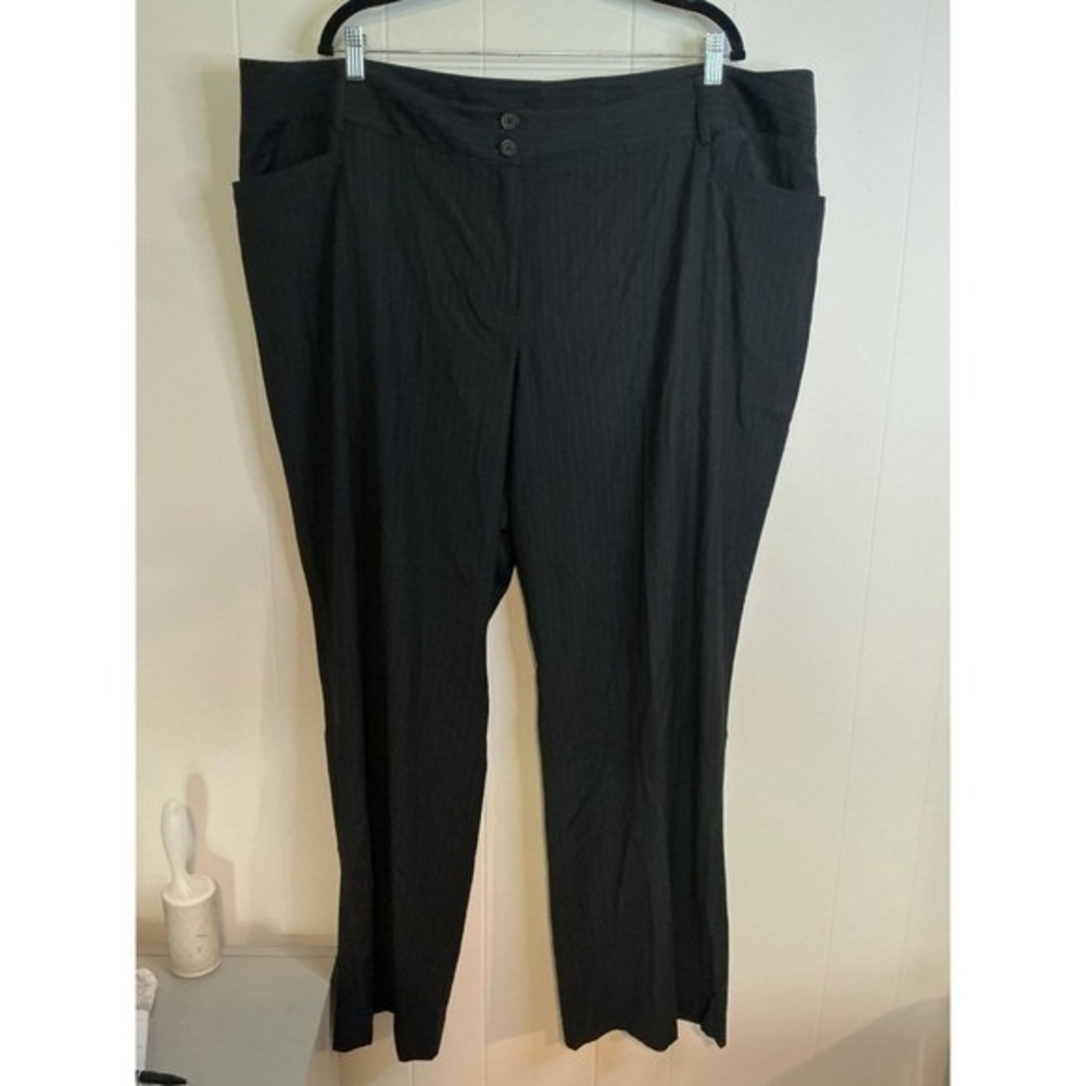 Lane Bryant Black/Gray Pinstripe‎ Dress Pants 26 EUC